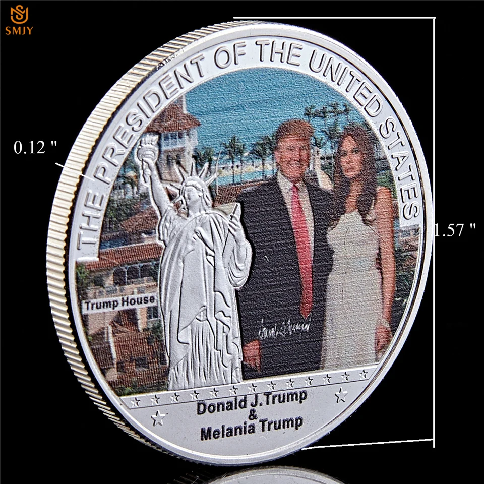 45 й президент США Трамп и Мелания качественная памятная металлическая монета с