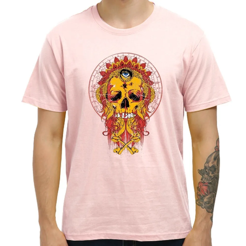 3D Printed Casual Men Tee Shirt Homme Cool Hip-Pop Eye Skull Print T-shirts 100% Pure Cotton Summer Tops Short Sleeve | Мужская одежда