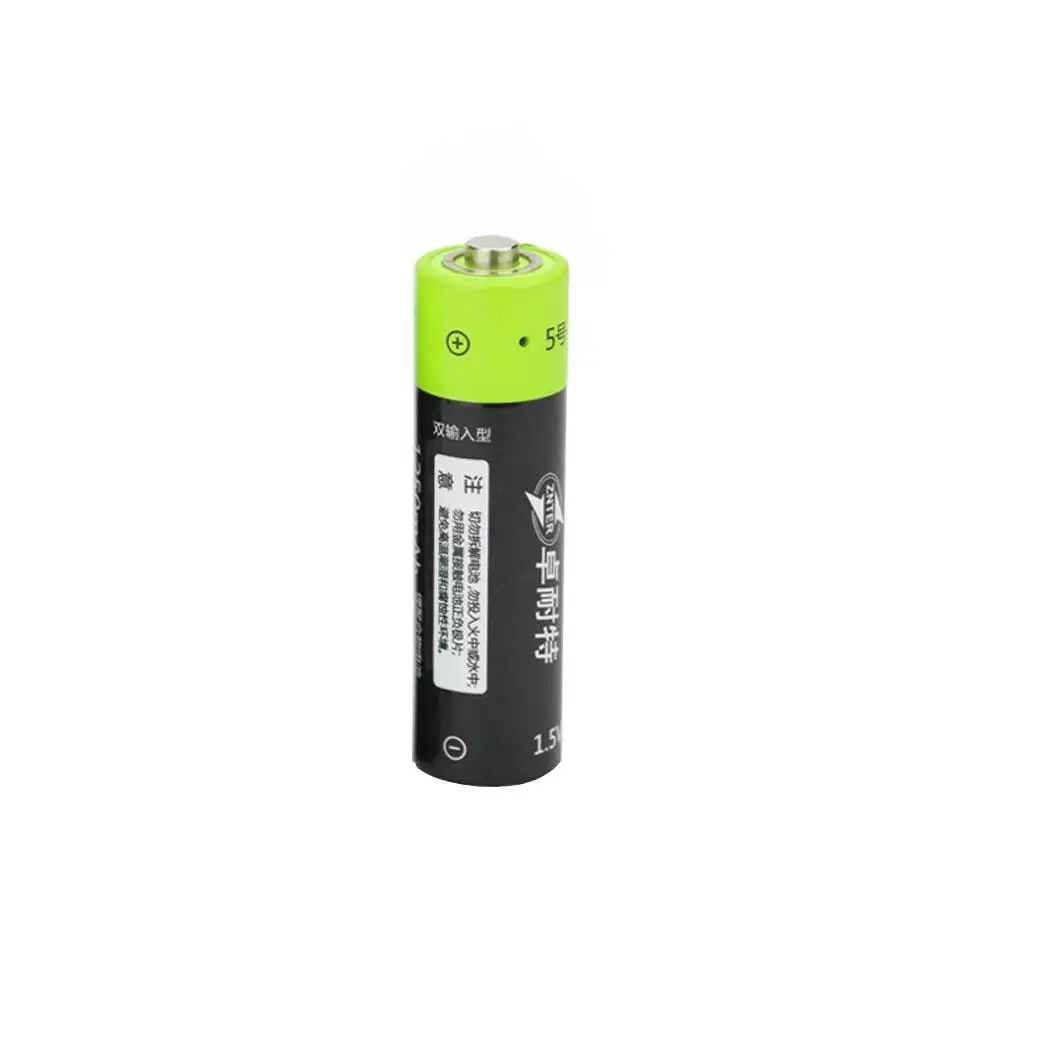 Размеры AA 1250 мАч Универсальный литиевых перезаряжаемый аккумулятор USB 5 В 1 около