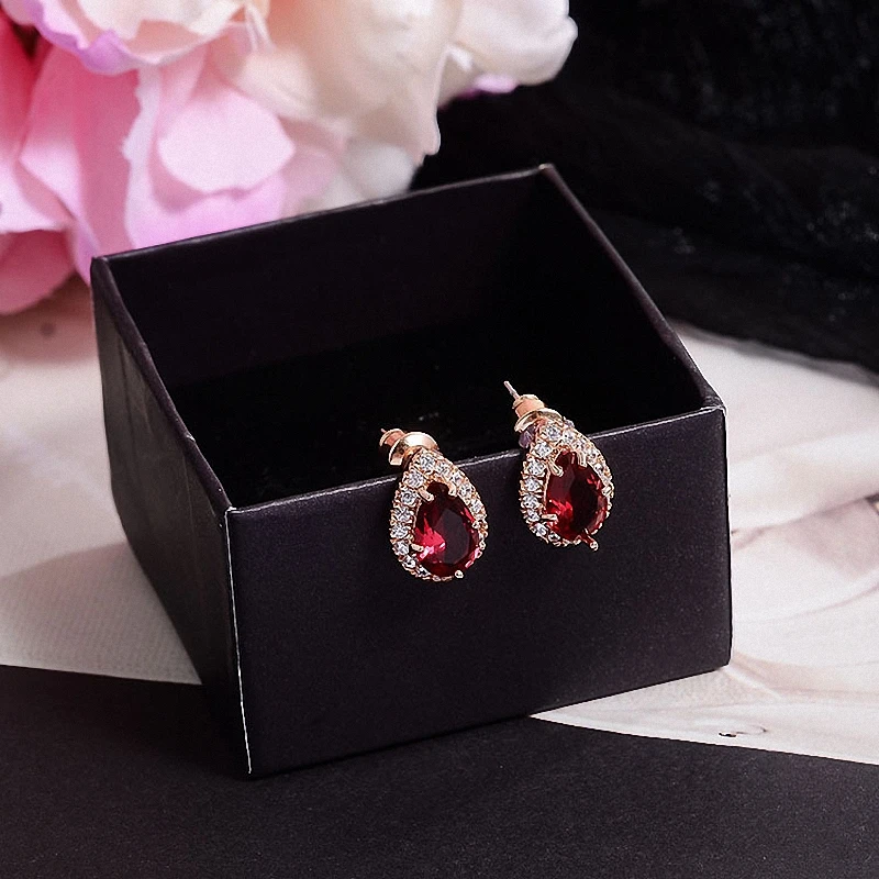 Waterdrop Zircon Stud Earrings AAA Pear Cut Cubic Zirconia Piercing Earring Jewelry Women Office Daily Ear Pins Bijoux Evening | Украшения