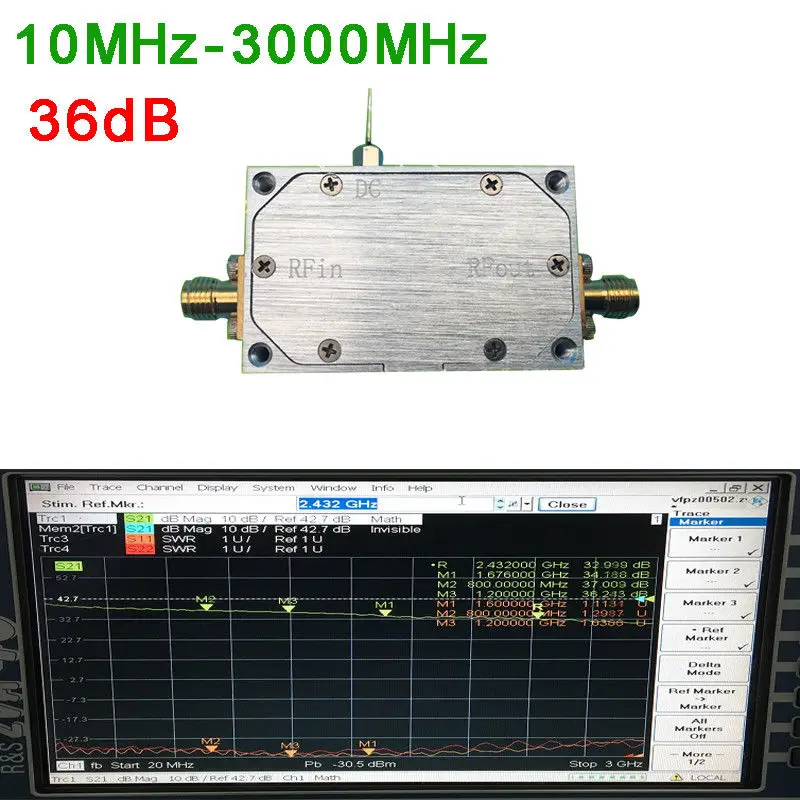 10 MHz 3000 36dB усиление NF: 1 5 RF широкополосный малошумный усилитель HF FM VHF