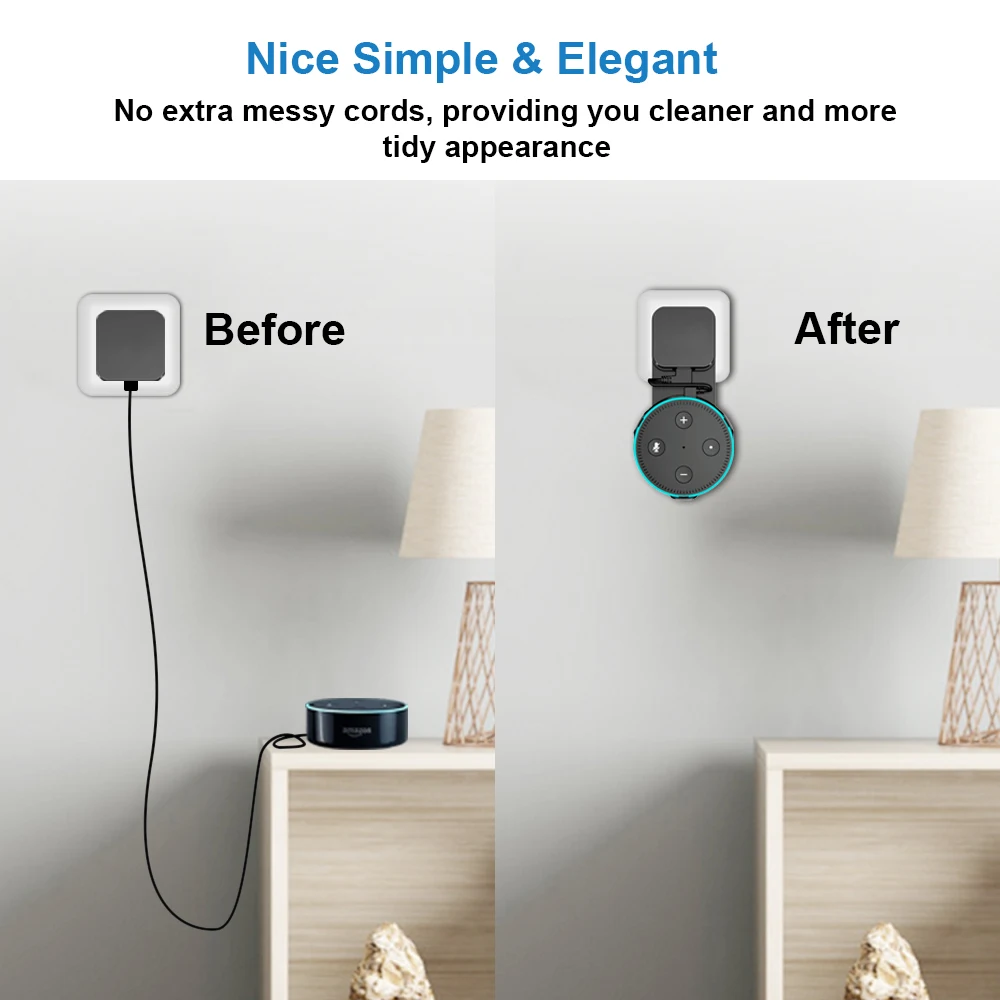 Настенное крепление на выходе для Amazon Echo Dot 2nd Gen защитный кронштейн кабеля
