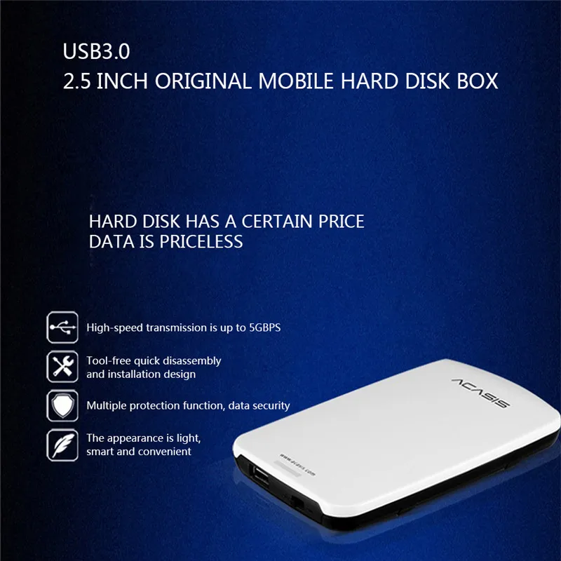 Acasis Fa-05Us 2 5-дюймовый высокоскоростной внешний жесткий диск Usb 3 0 Корпус Корпуса