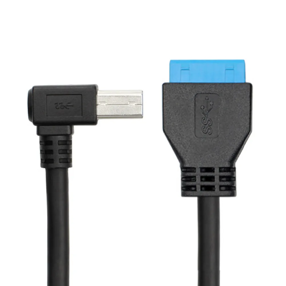 CY 50cm USB 3.0 B Type Male to Motherboard 19pin Header Cable 90 Degree Left angled | Компьютеры и офис