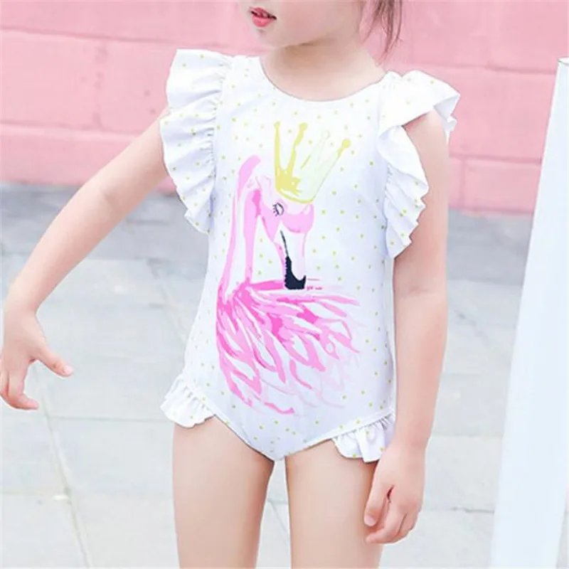 Купальник бикини с принтом фламинго для новорожденных и маленьких девочек