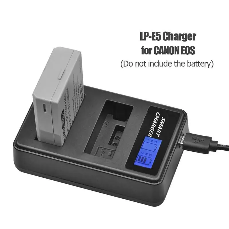 Зарядное устройство LP-E5 ЖК-дисплей с двумя портами USB зарядное смарт-зарядка