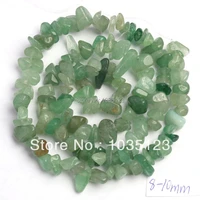 high quality 5 8mm natural green aventurine freeform gravel diy gems loose beads strand 16 jewelry making free shipping w346