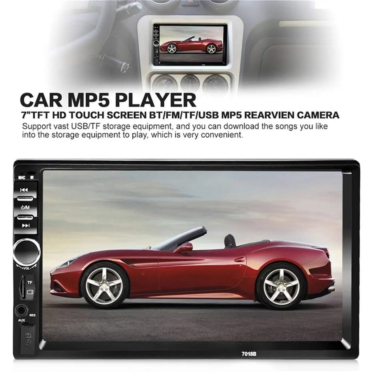2 Din автомобильный стерео 7 ''HD MP5 плеер Bluetooth FM Авто Аудио Радио USB TF AUX в руле