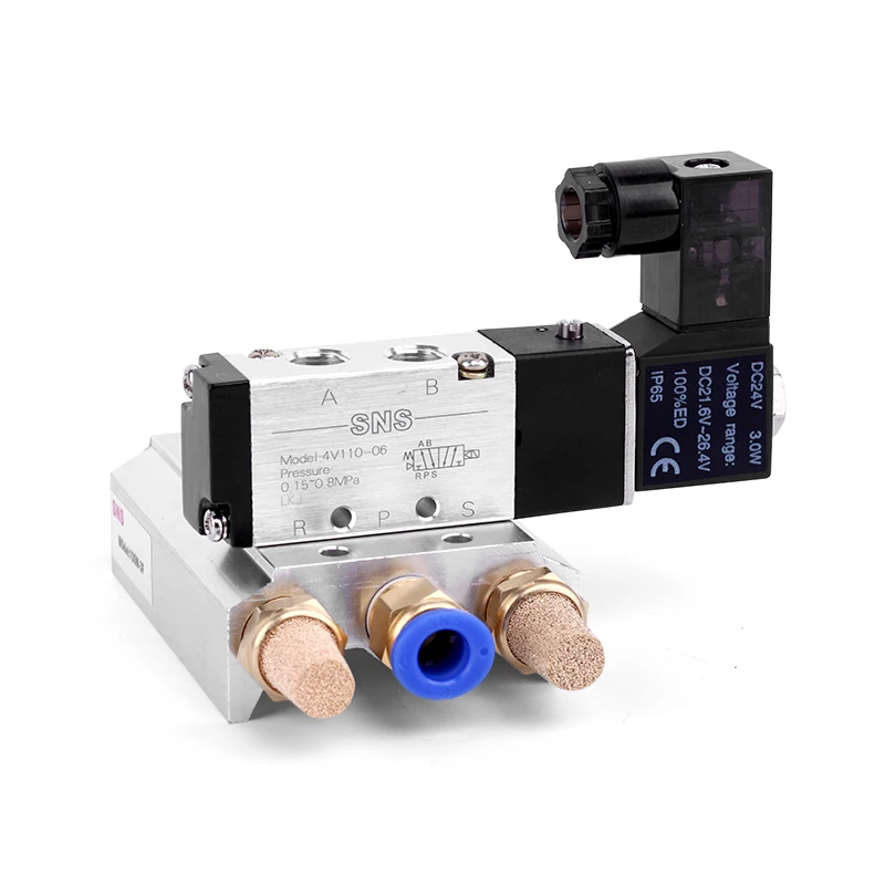 SNS 4V110-06/DC24V 5/2 Port 1/4 Inlet Single Coil Pilot-Operated Electric Solenoid Valve images - 6