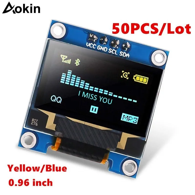 Для Arduino 0 96 дюймов IIC Серийный желтый синий OLED дисплей модуль 128X64 I2C SSD1306 12864 плата с