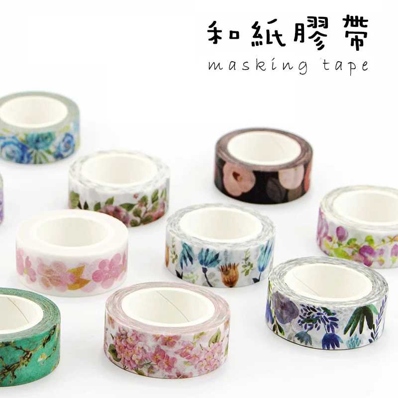 Маскировочная клейкая лента Washi милые растения цветы японские декоративные