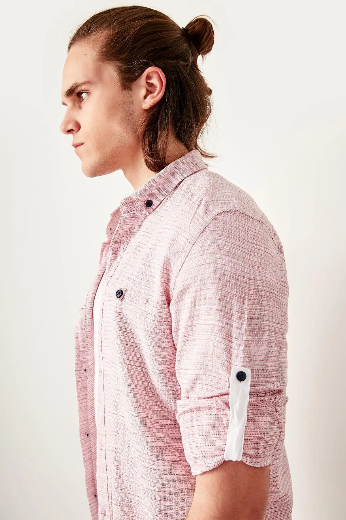 Trendyol красные мужские погоны Кнопка Воротник Slim Fit рубашка TMNSS19RS0029 |