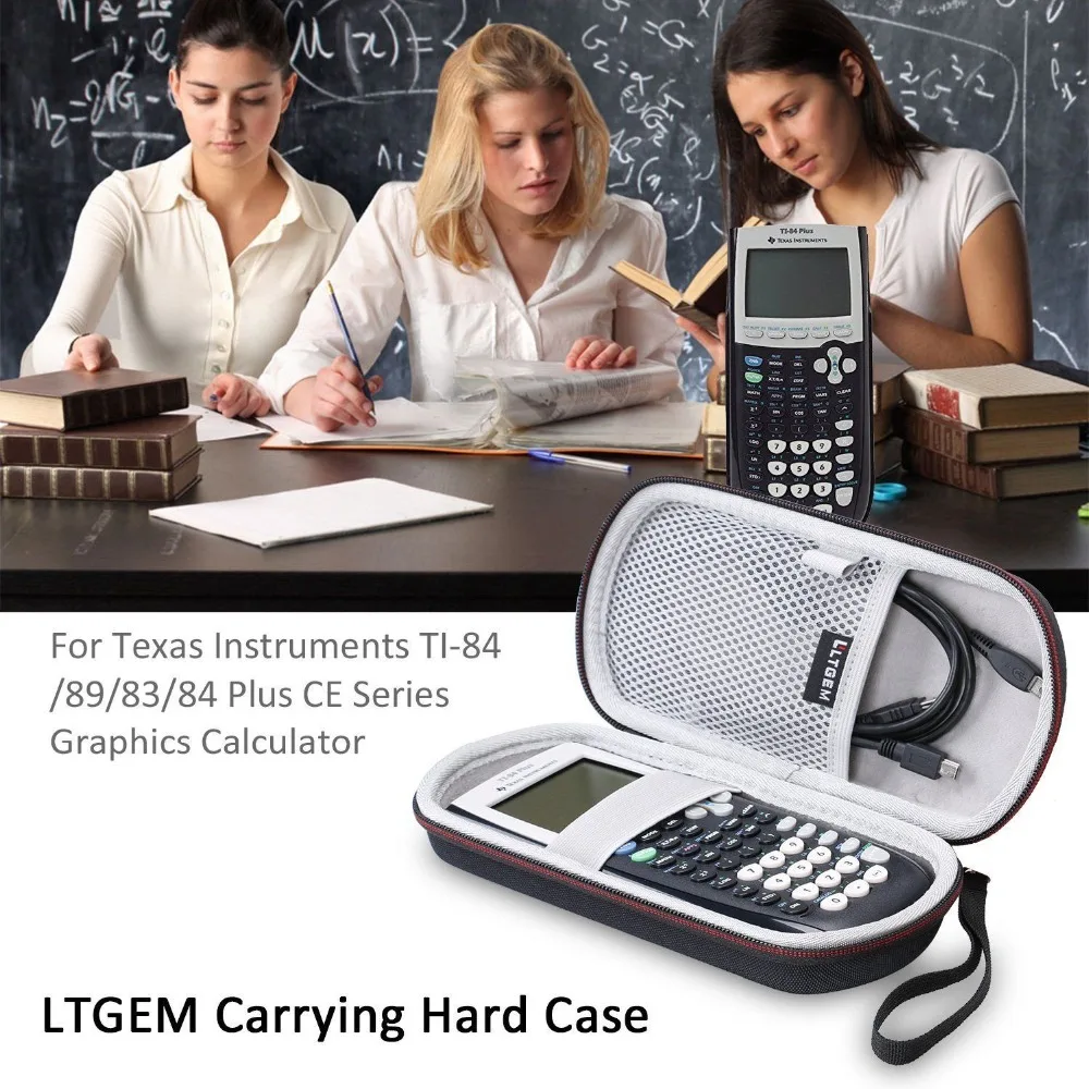 LTGEM EVA Hard Storage Travel Carrying Protective Case For Texas Instruments TI-84/89/83/Plus/CE Graphics Calculator