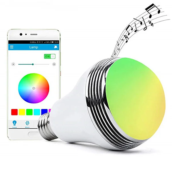 E27 Смарт Bluetooth динамик лампа с регулируемой яркостью Светодиодная Беспроводная