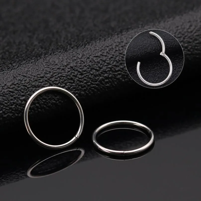 Серьги-кольца из титановой нержавеющей стали для мужчин и женщин, тонкие круглые простые украшения, классическое Ювелирное Украшение, 1 мм