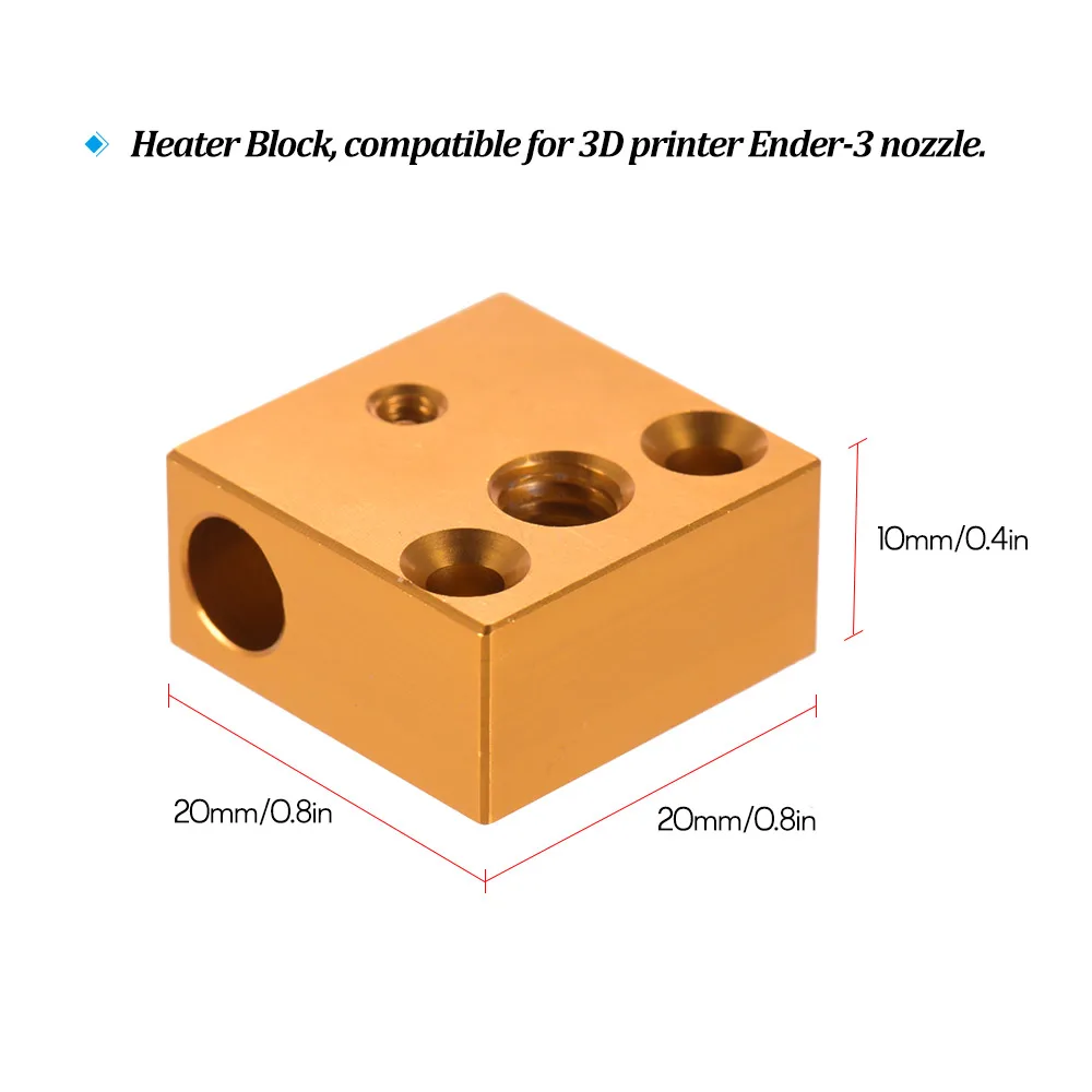 3D принтер нагреватель Блок 20*20*10 мм для Creality Ender3 экструдер сопло Hotend комплект