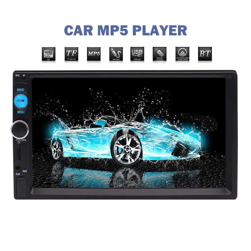 

2din Car Radio 7" Android Mirrorlink Autoaudio For Subwoofer MP5 Player Bluetooth Rear View Camera 1080P Video USB SD TF AUX-In