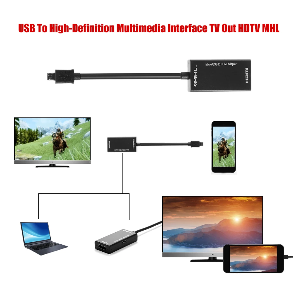 Мультимедийный Интерфейс Micro USB к телевизору высокой четкости мобильный Кабель