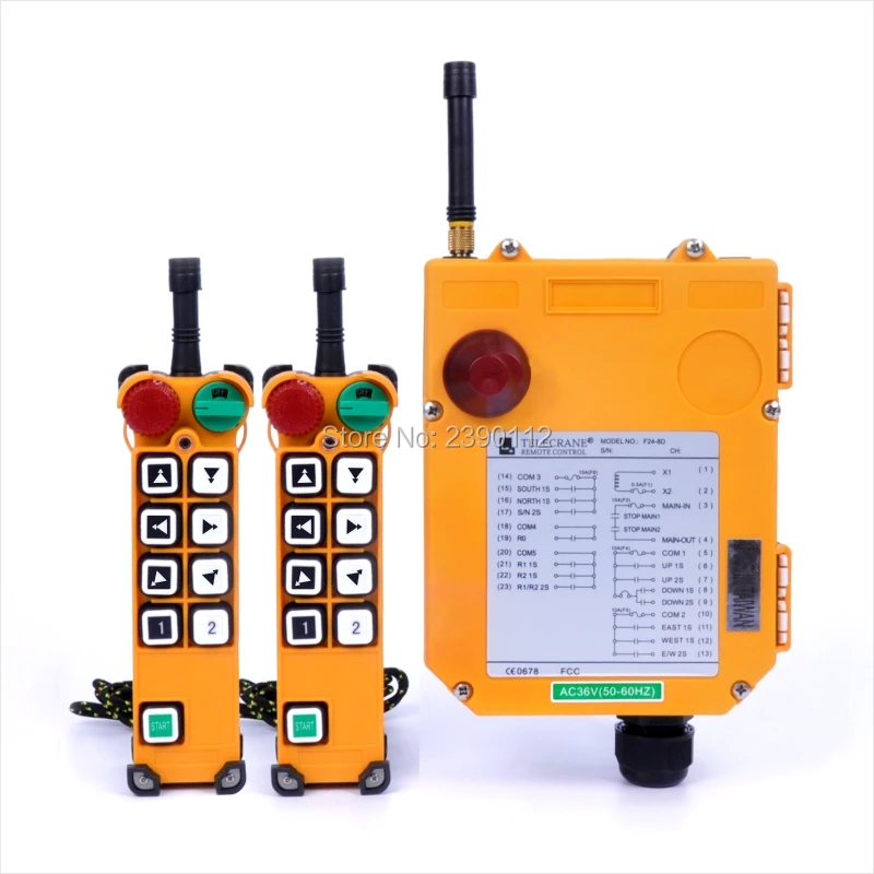 F24-8D Crane Controller 2 Transmitters 1 Receiver Industrial TELEcrane Wireless Radio Remote Control for Hoist Crane