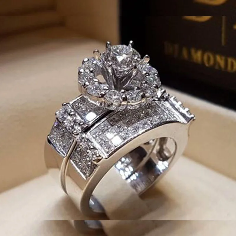 Модное кольцо для помолвки женское циркониевое микро покрытое вручную ювелирное