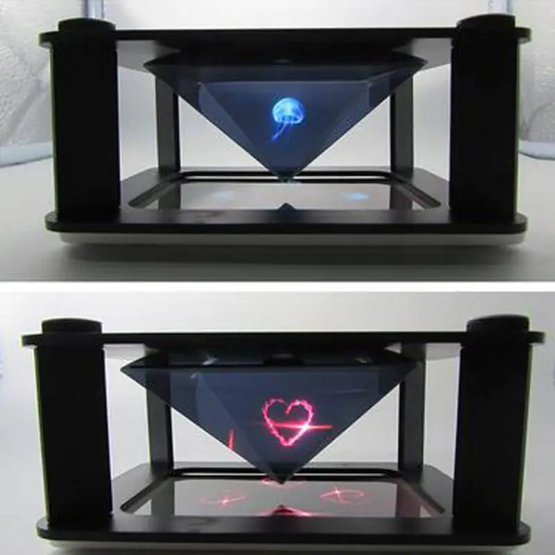 Универсальный 3D голографический проектор мини пирамида анимационный Дисплей