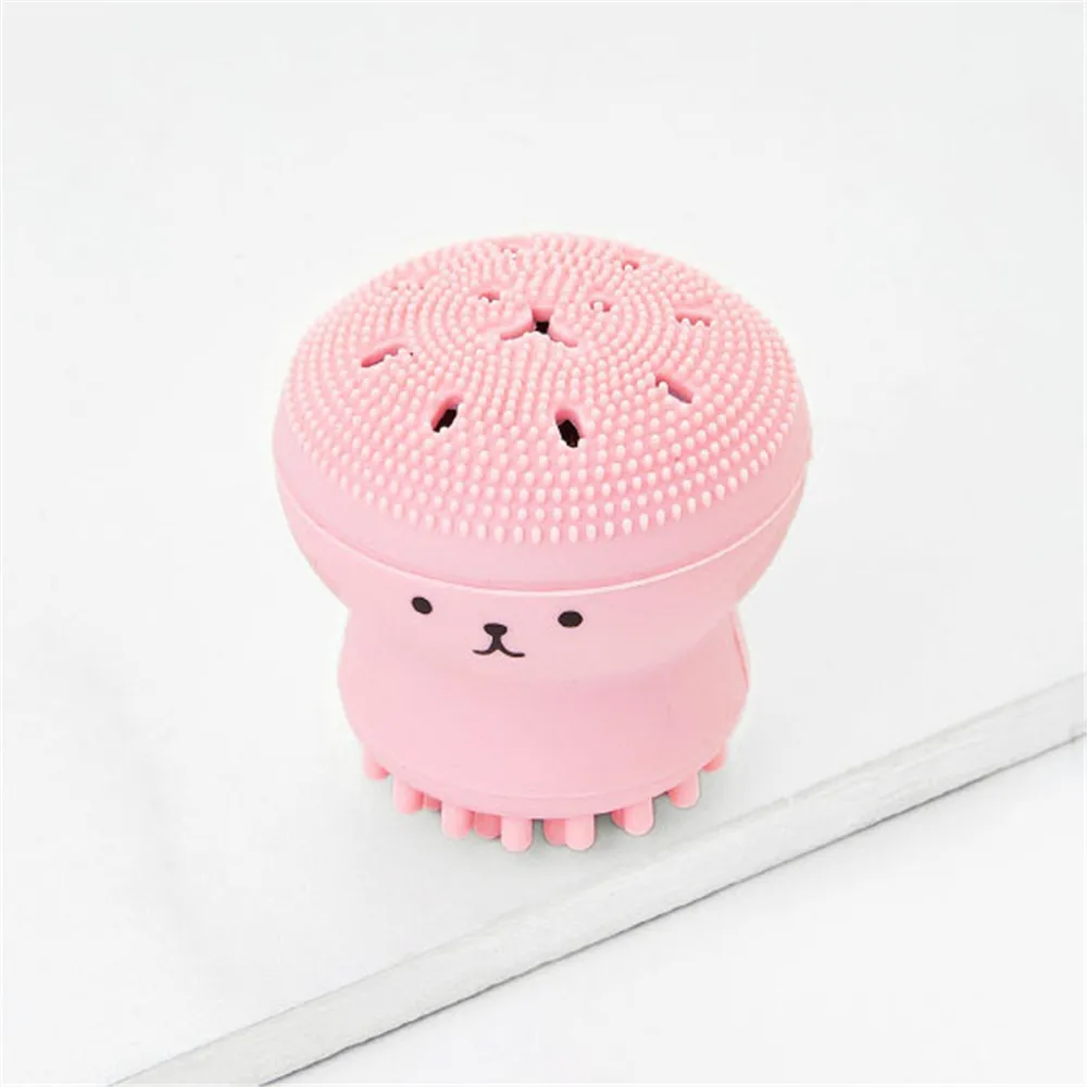 Ovonni мультфильм милый Puff кисть щетка для чистки мягкой кожи Малый осьминог