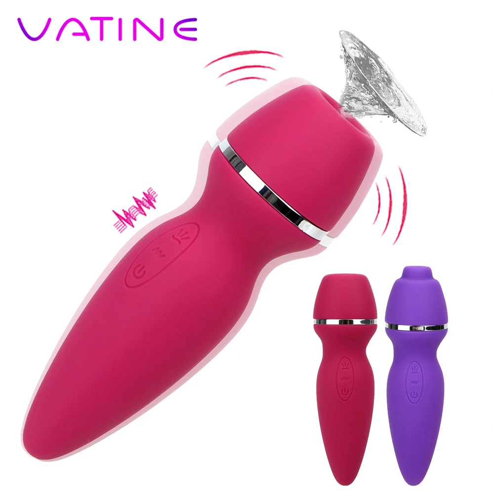 VATINE минет телефон с присоской вибратор оральный лизание двумя головками 7