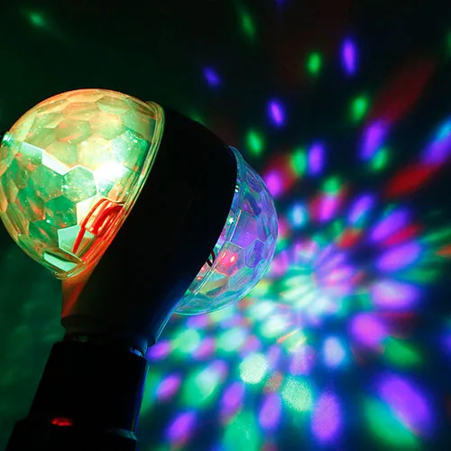 Мини BRELONG BG-307 E27 RGB с двойной головкой вращающиеся лампы для сценического