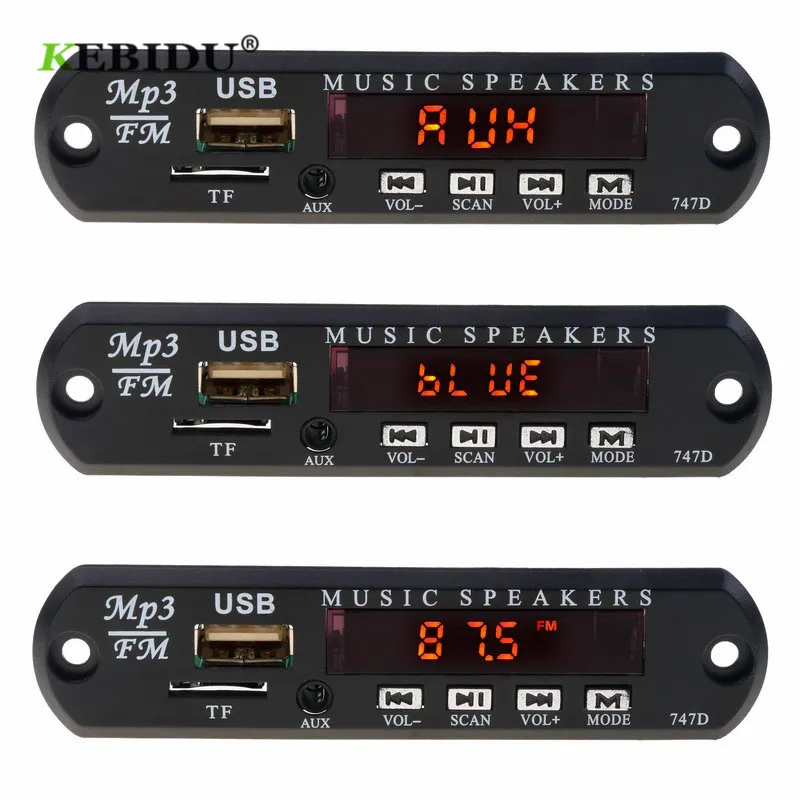 Kebidu 5 12 в USB TF FM радио декодер беспроводной Bluetooth 4 1 аудио Плата модуль MP3 плеер