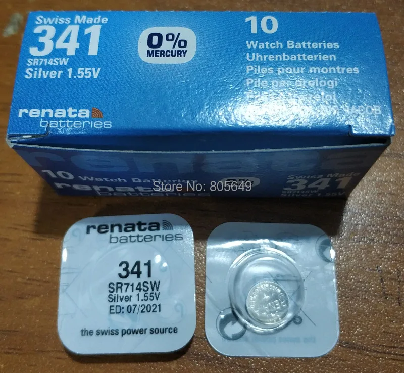 10X Renata 1 55 V Аккумулятор для часов 341 SR714SW оксид серебра швейцарский E341 S36 RW322|Часовые