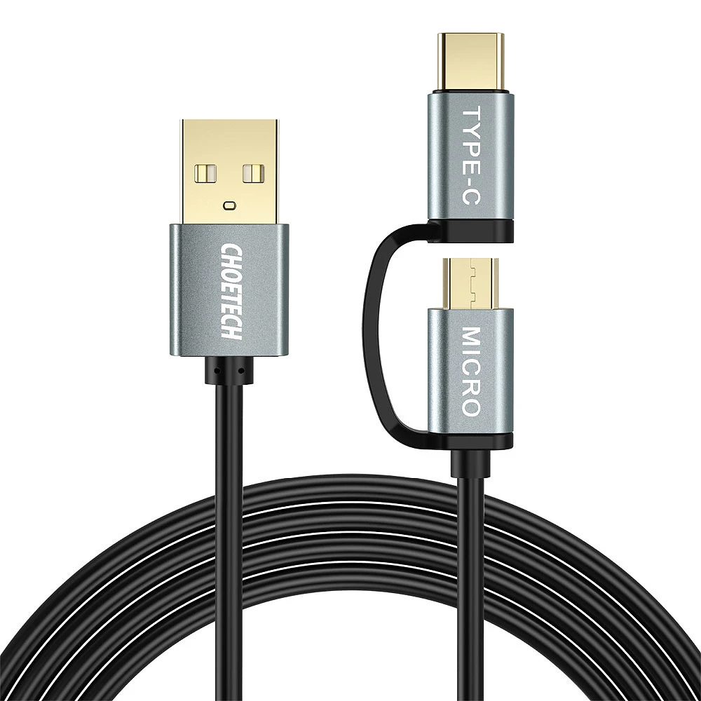 CHOETECH 2 в 1 с эффектом приближения C зарядкой Micro Usb Тип кабель (прямой) микро