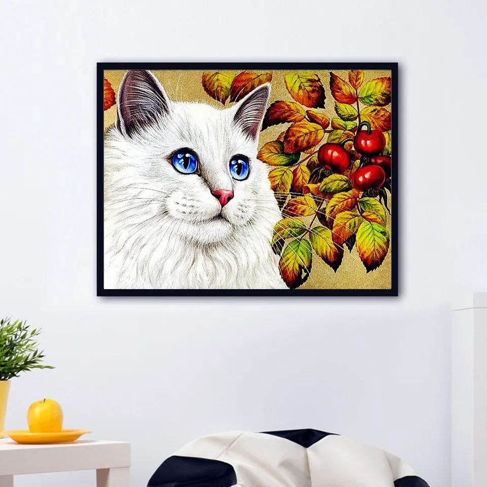 AZQSD DIY Алмазная вышивка кошка полный дисплей картина животное Стразы рукоделие