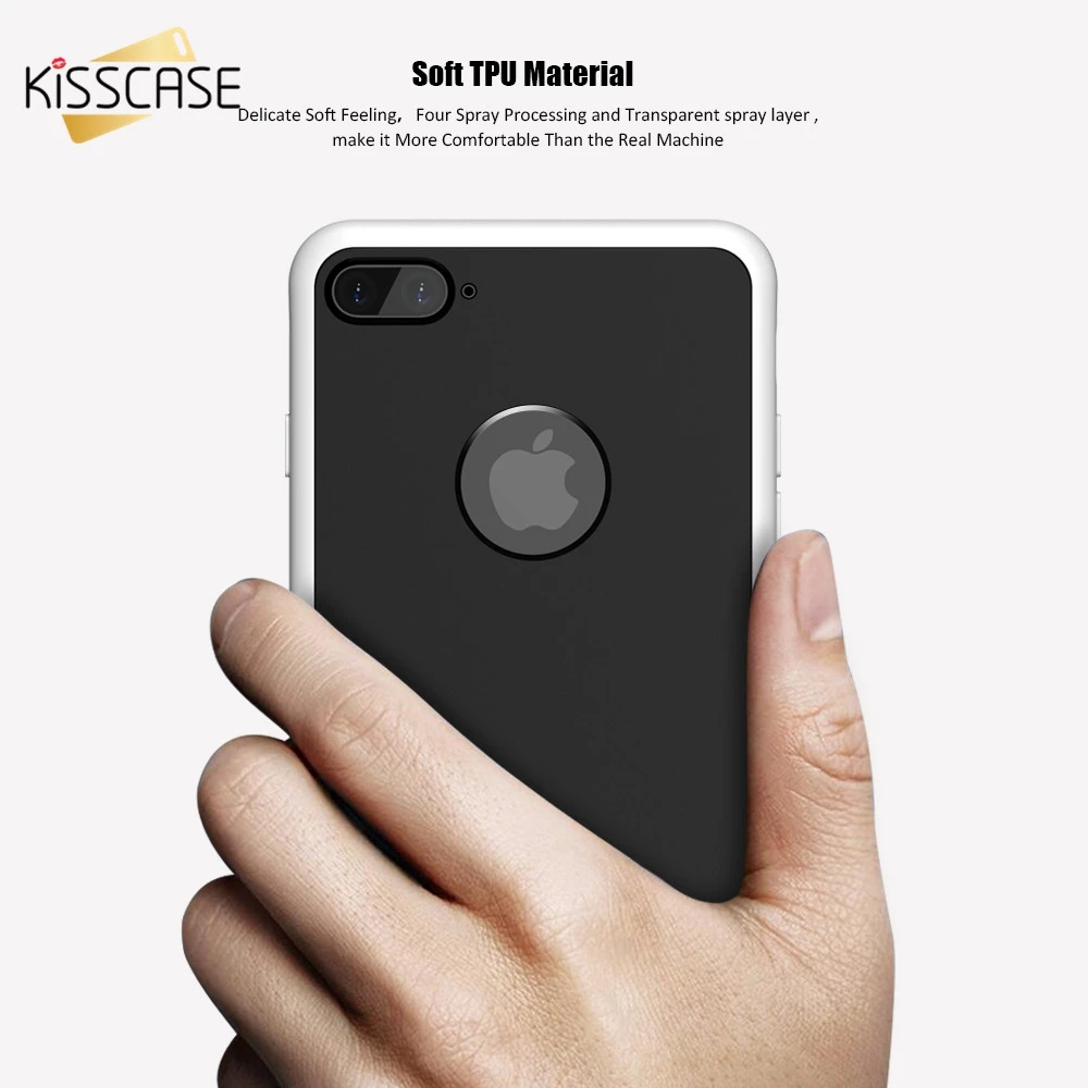 KISSCASE 360 градусов покрытие чехол для iPhone 6 S 8 7 мягкий силиконовый сплошной цвет