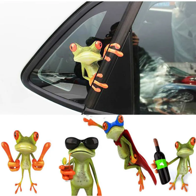 

Funny 3D Cartoon Colorful Frogs Stickers Decal Vinyl Cover Body Scratched Car Styling Motorcycle Accessories DIY Home Wall