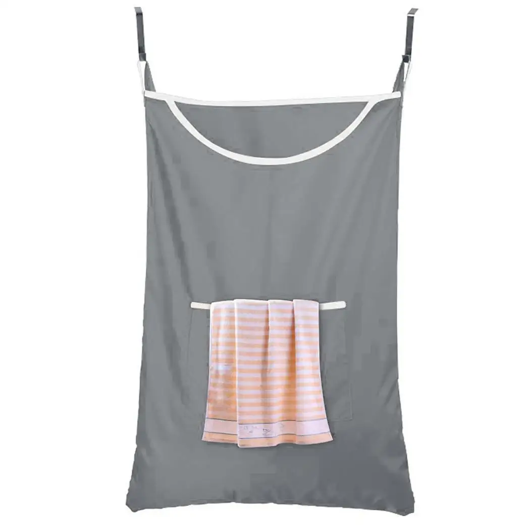 sturdy cloth Bag durable Household Gray it of Home Laundry Storage oxford Hanging Made Space Saving and is Portable |