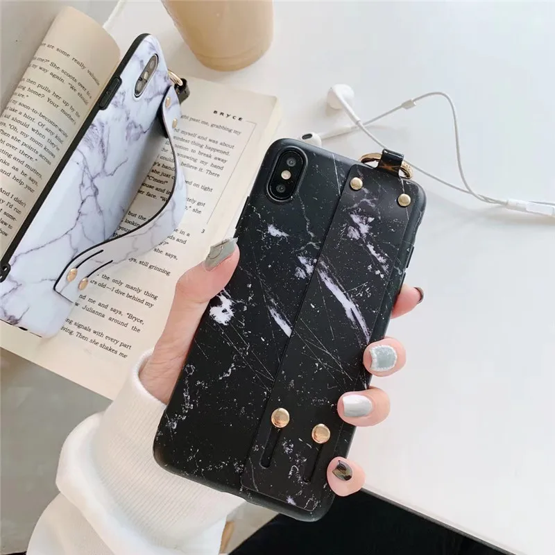 Ретро ремешок чехол для iPhone XS MAX X XR 6 S 7 8 Plus роскошные матовые Мрамор рисунком