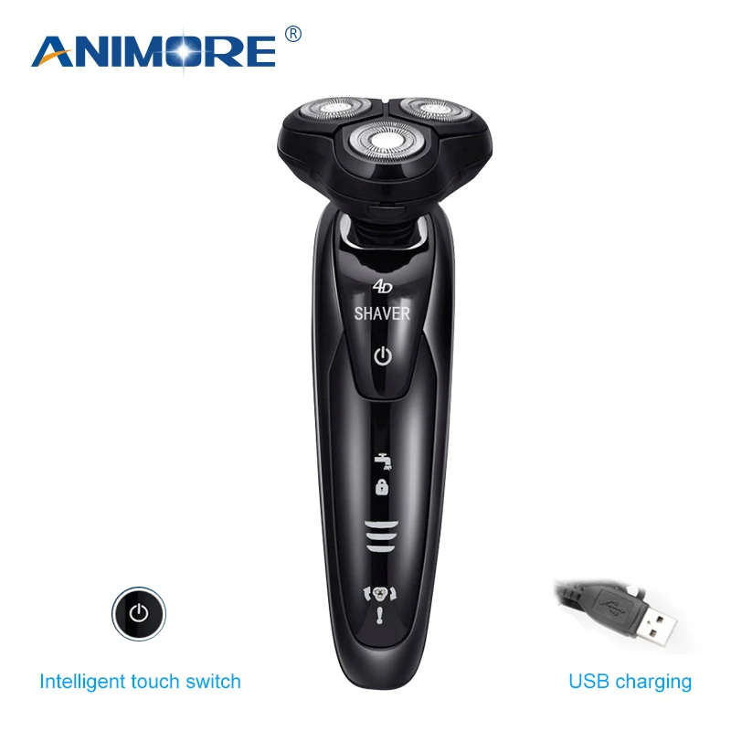 ANIMORE Men's 4D Electric Shaver 4 IN 1 Beard Trimmer Rechargeable Razor for Men Shaving Machine Face Care ES-03 | Бытовая техника