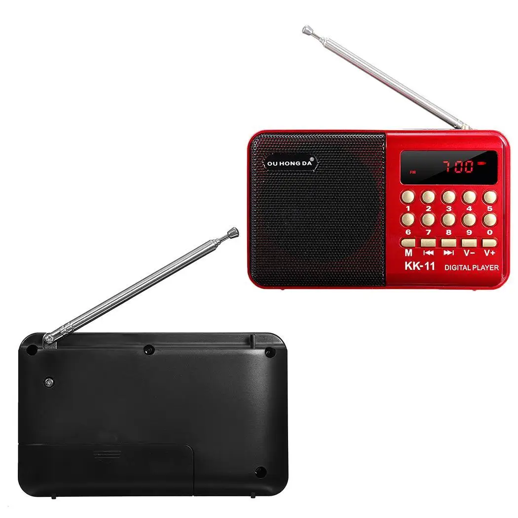 Перезаряжаемое портативное мини радио цифровое FM USB DC 5V 0.5A 70 МГц 108 TF 3 Вт MP3 7 в/1200