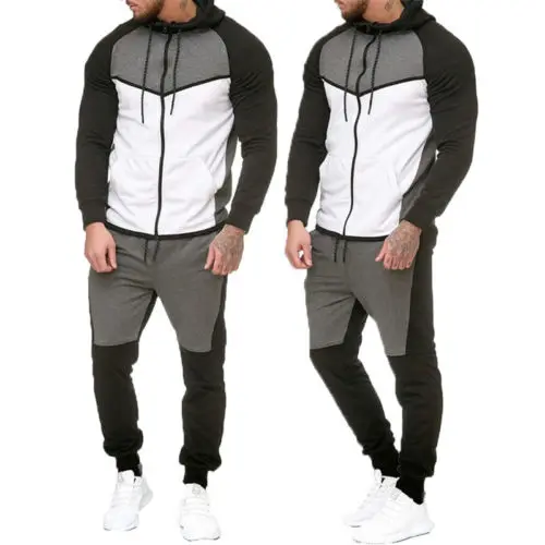 Hirgin мужской спортивный костюм Gymwear толстовка с капюшоном куртка свитер комплект