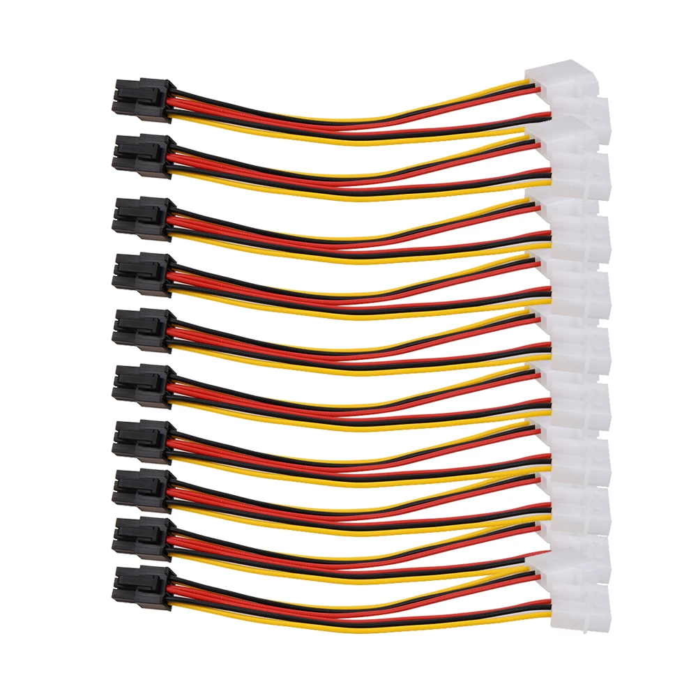 10 шт. Molex 4-контактный PCI-E PCI Express 6-контактный преобразователь питания, кабель-адаптер, разъем питания, высокое качество, акция, новый