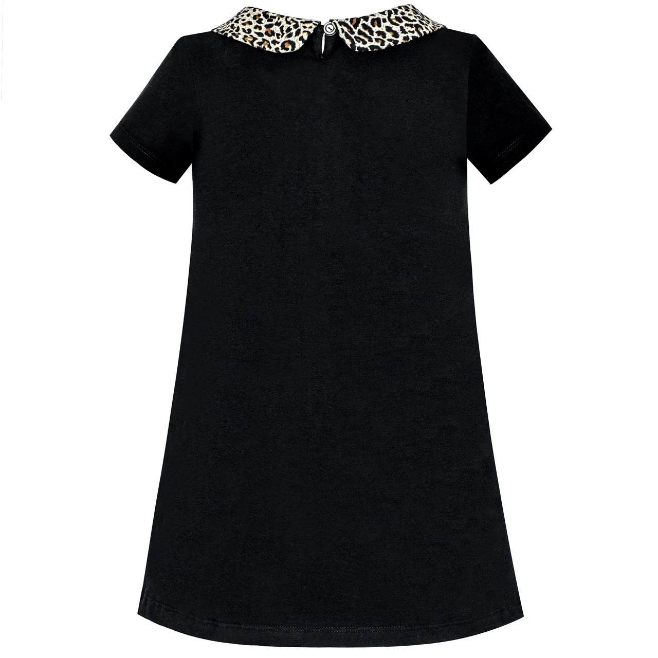 Sunny Fashion платья для девочек платье Повседневная Короткий рукав Леопард Воротник
