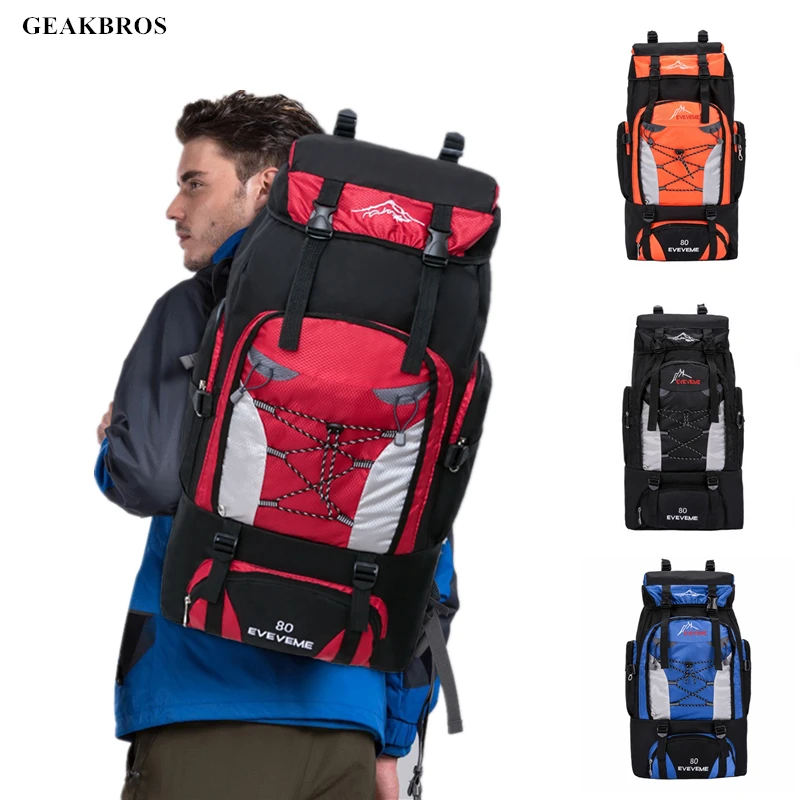 

80L Outdoor Camping Backpack Hiking Climbing Nylon Bag Superlight Sports Travel Package Knapsack Rucksack Hunting Shoulder Bags