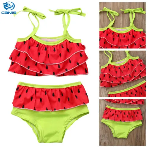 Toddler Watermelon Tankini 2Pcs Kids Baby Girl Swimwear Swimsuit Bikini Bathing Infant Children Set Swimming Beachwear | Детская одежда