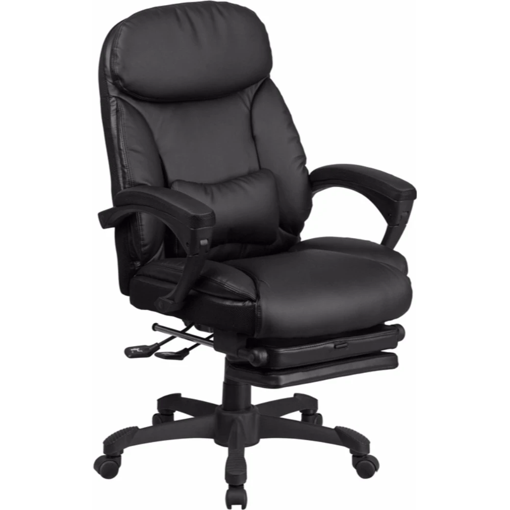 Высокая задняя черная кожа Executive Reclining поворотный офисный стул [BT 90506H GG]|Офисные