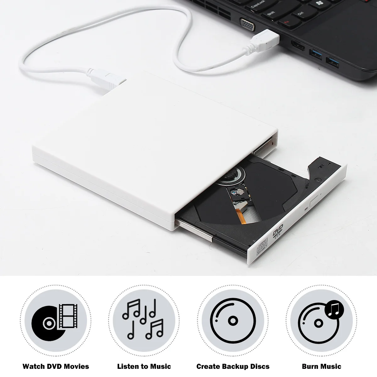 USB 2 0 портативный ультра тонкий внешний слот in компакт диск DVD ROM проигрыватель
