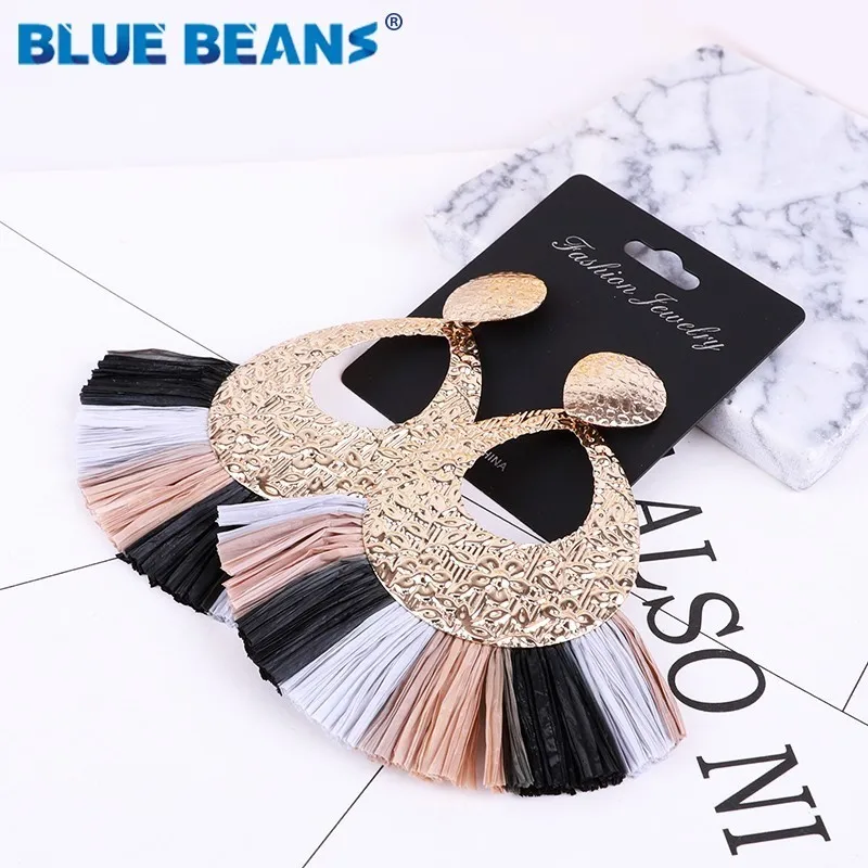 Женские серьги с кисточками в африканском стиле Lafite модные двухцветные богемном