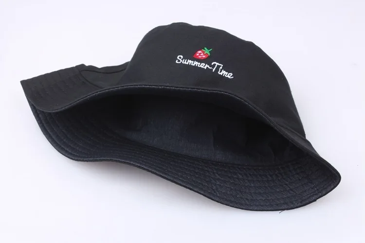 Клубничная булавка вышивка Панама шляпа для мужчин женщин хип-хоп Рыбацкая