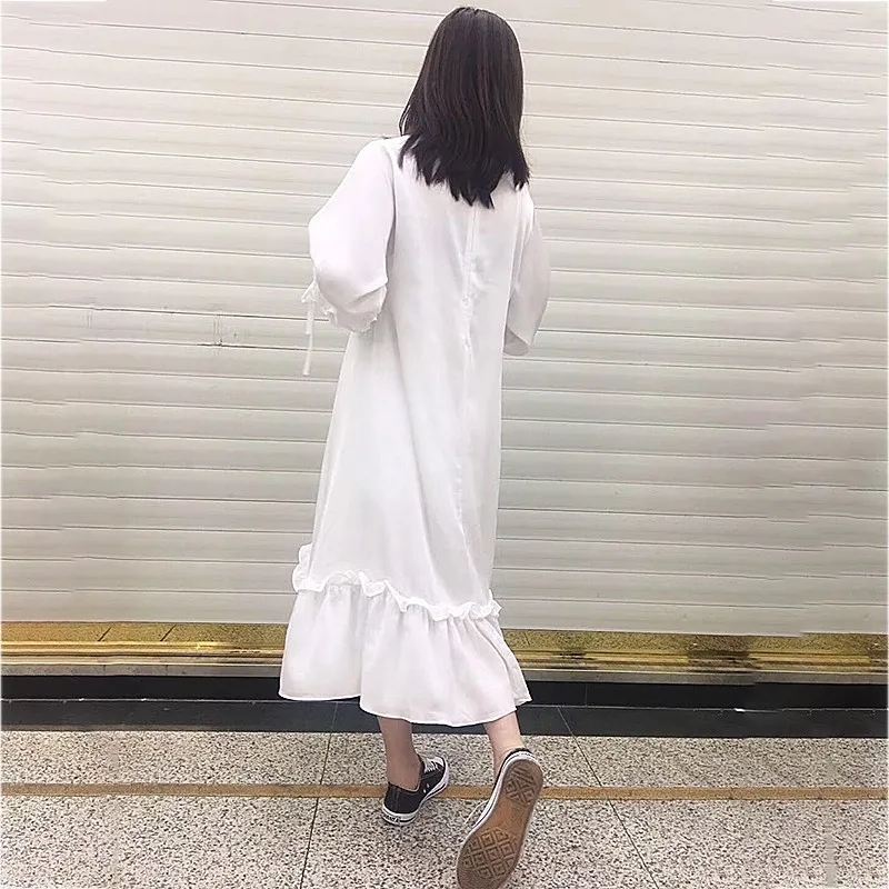 CHICEVER летнее повседневное однотонное женское платье с круглым вырезом и