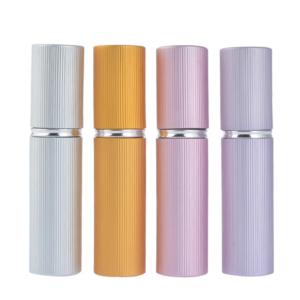 High garde 5ml Mini Aluminum Perfume Bottle, Women Cosmetic Spray Container Small Refillable Packaging