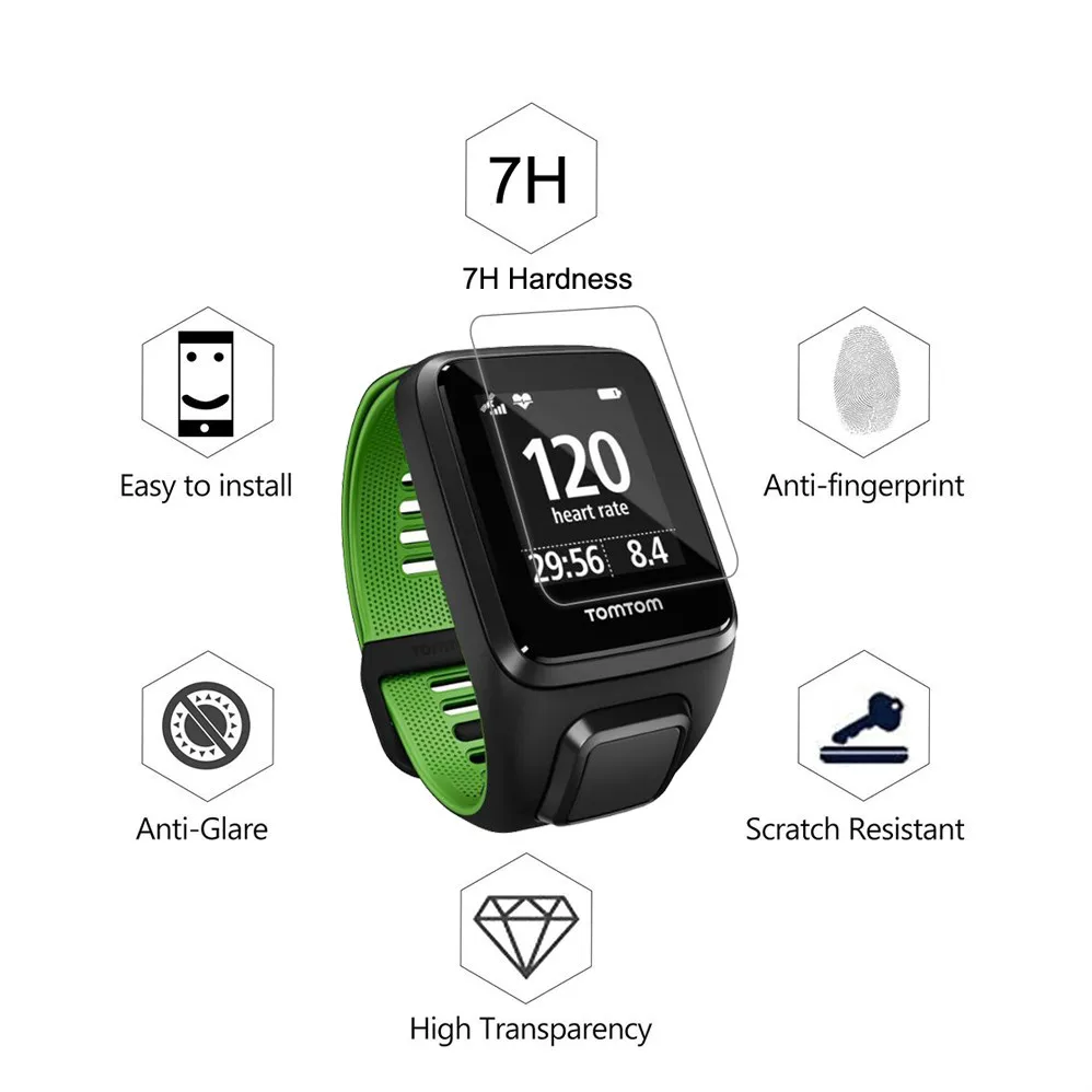 3 упаковки для TomTom Runner GPS 7H Взрывозащищенная защитная пленка экрана Защитная